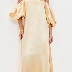 Caroline Constas Gold One Shoulder Dress
